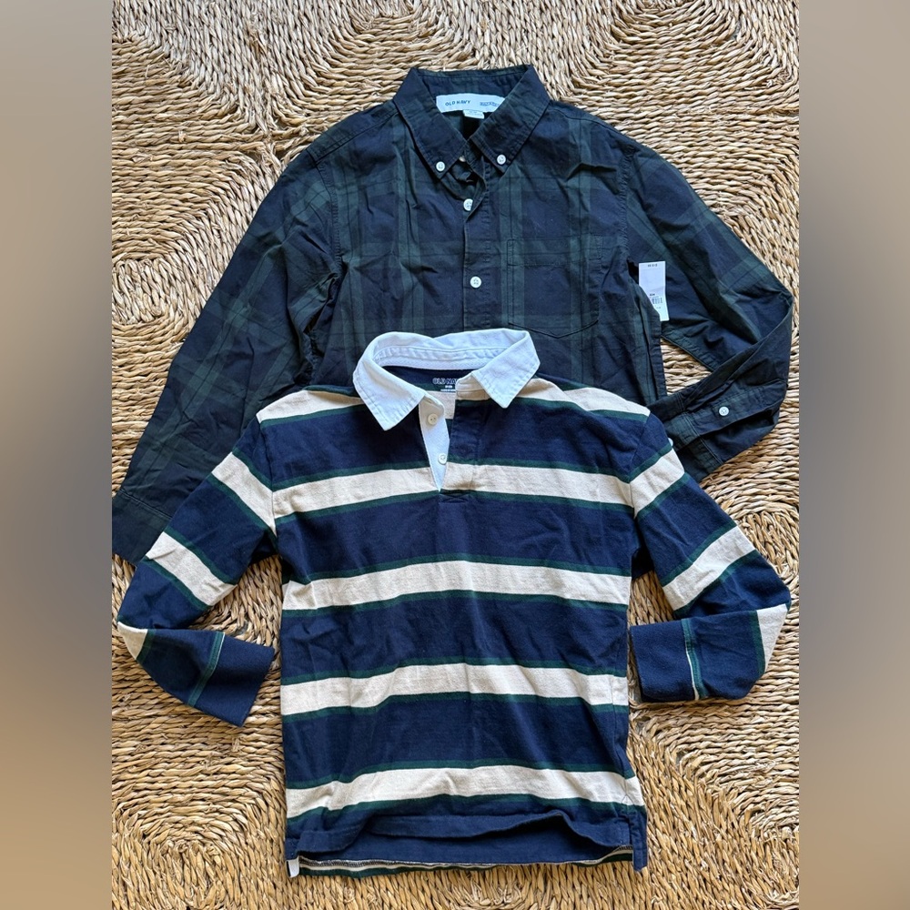 Boys Old Navy collared shirts size 8 blue green